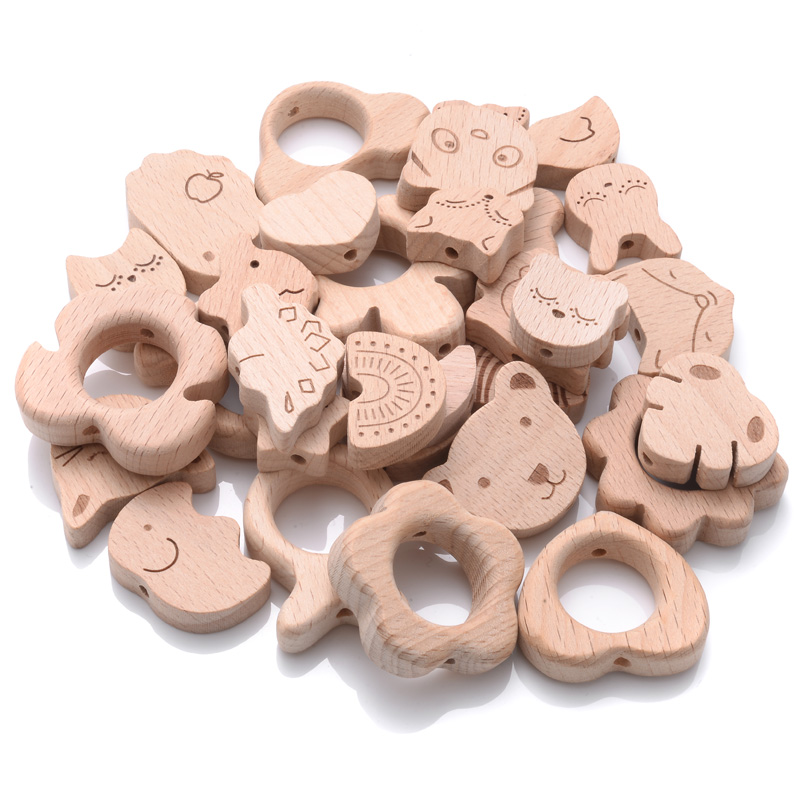 Baby Products Natural - 10 pz Perline di Legno di