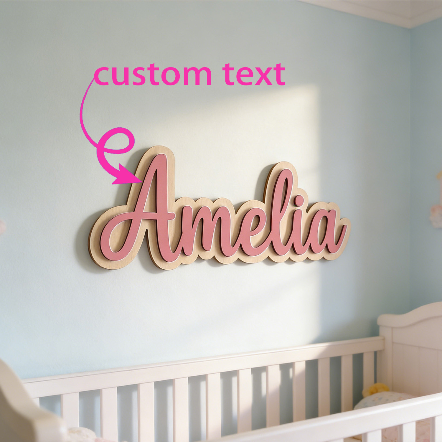 Baby Products Decoration - 1 Pezzo Targa in Legno Personalizzata